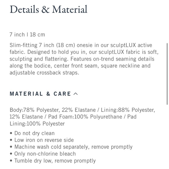 Abercrombie & Fitch YPB sculptLUX Squareneck Onesie M - Picture 2 of 3